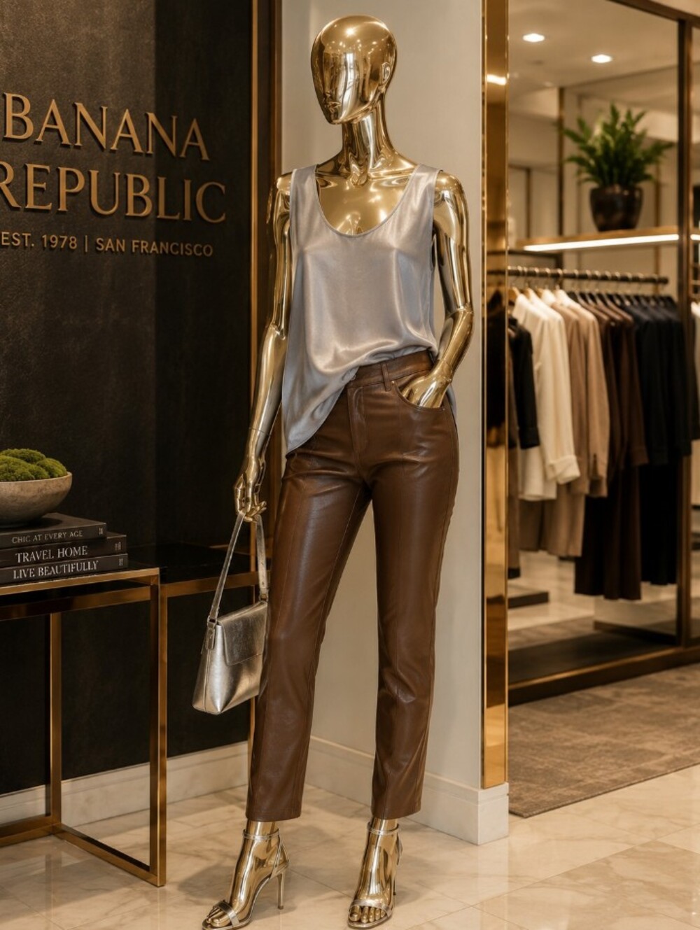 Banana Republic Classic Silver Scoop Neck Tank Top ✨